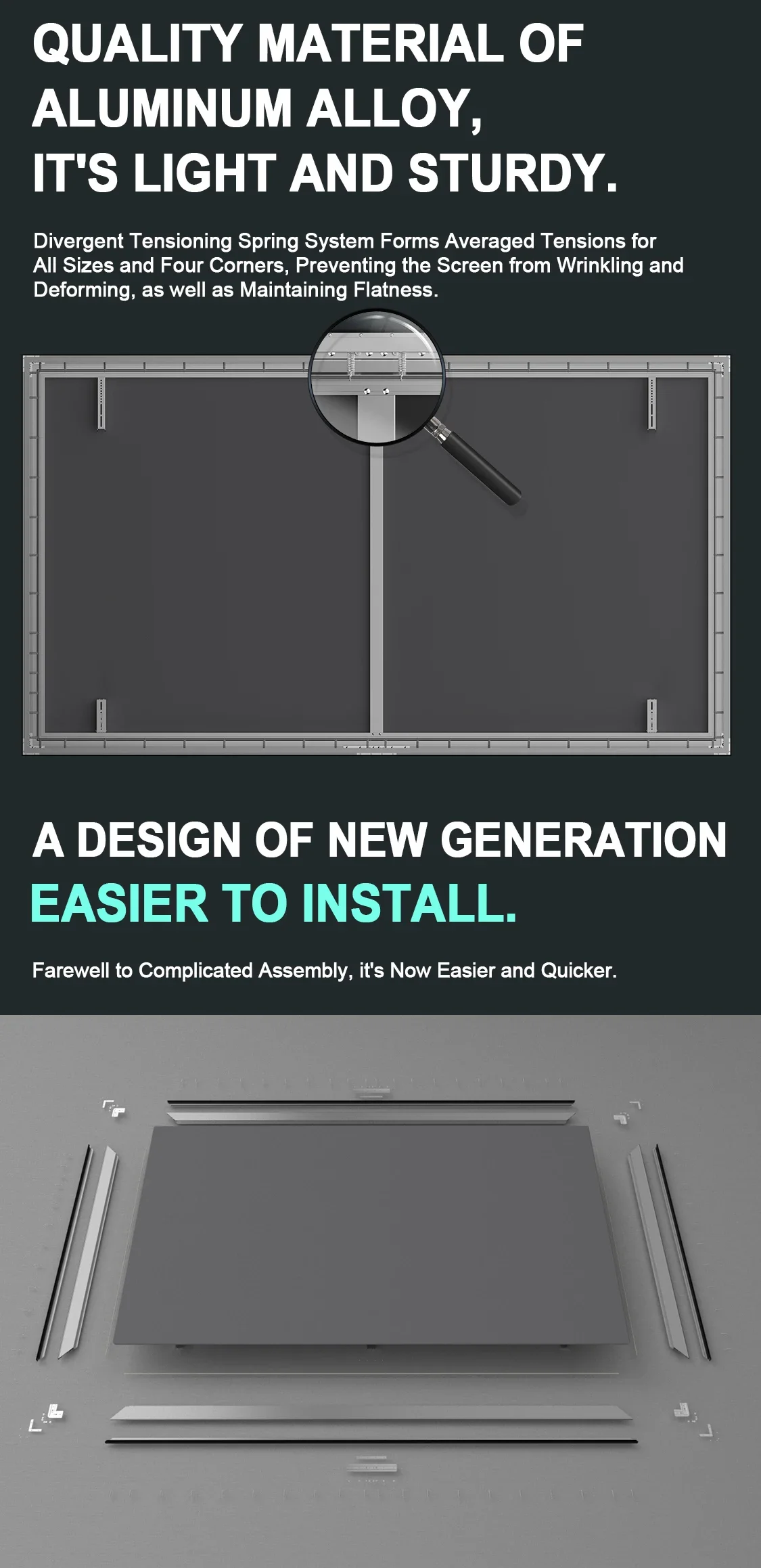 Новый Alr CBSP PET Crystal Мягкий экран проектора 100-дюймовый настенный проекционный с