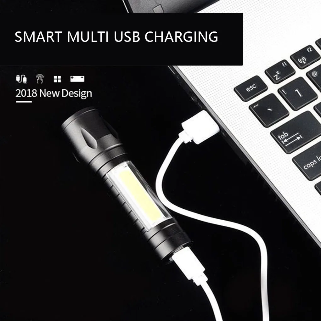 

Фонарик с USB-зарядкой, серебристый