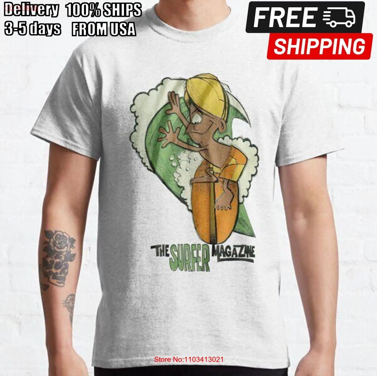 Классическая футболка для серфинга Murph The Surfer 1963.