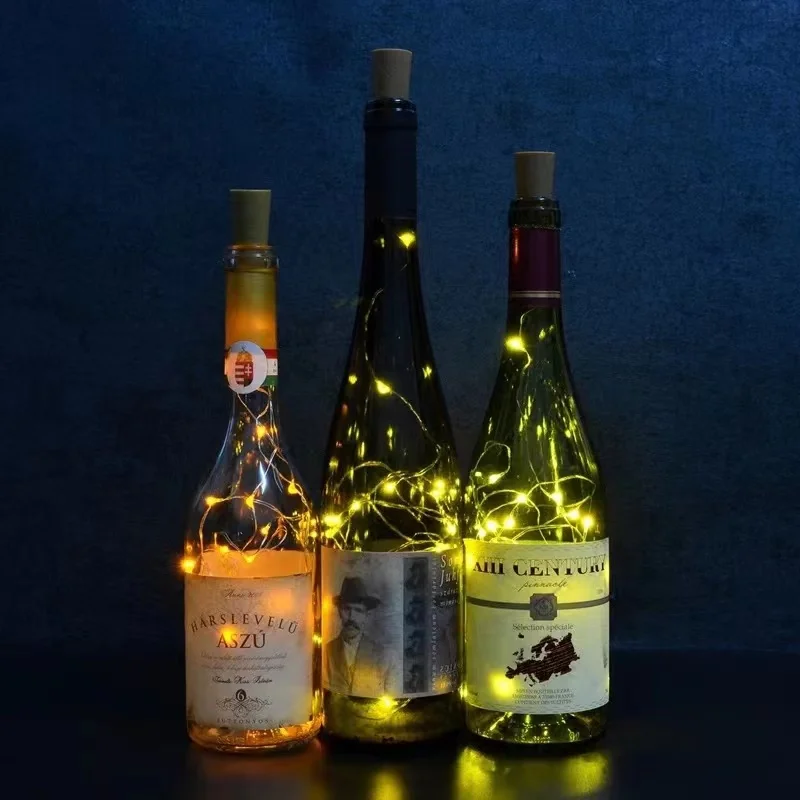 

Cork Wine Bottle String Lights, Christmas Decorations, LED, Fairy Lights, Bedroom, Home, Party, Holiday Decorations, 10 Pieces.