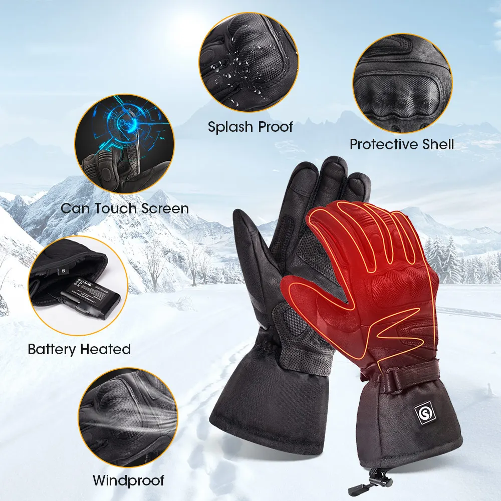 Зимние перчатки с электрическим подогревом Snow Deer теплые мужские и женские из