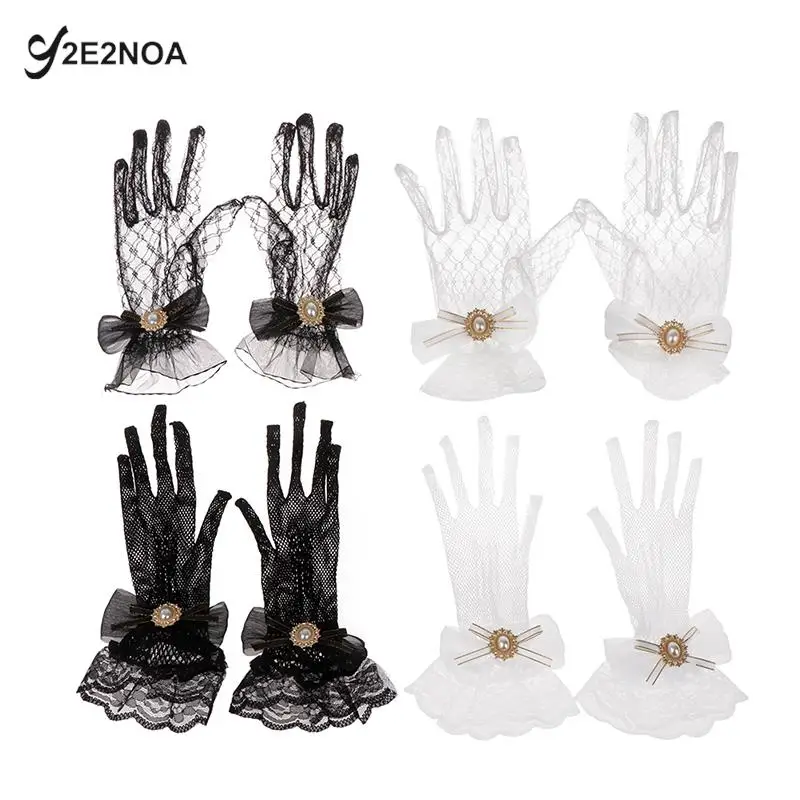 

Girl Hand Made Lolita Tea Flowers Mary Gloves Lolita Hand Cuff Jewelry Gorgeous Elegant Summer Lace