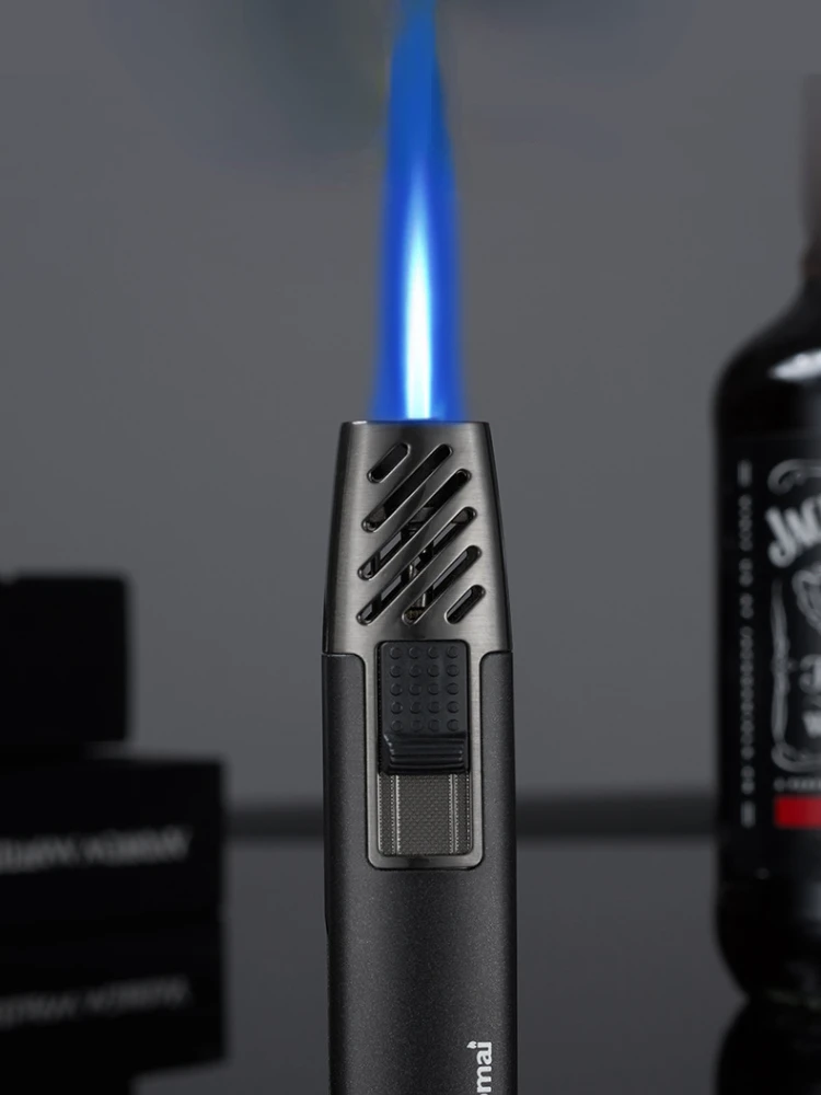 

New inflatable windproof straight-through lighter cigarette lighter household cigar point moxibustion mosquito coil igniter gift