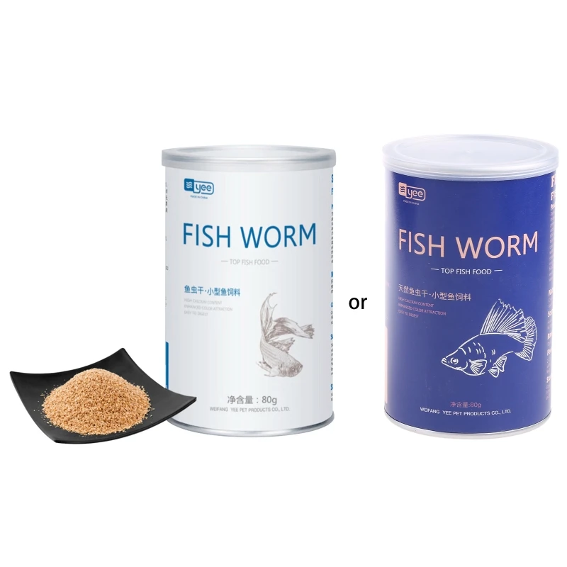 

1 Can 500/1280ml Fish Worm Aquarium Fish Food Natural Treats High Protein Fishing Baits for Tropical Fish Guppy Health
