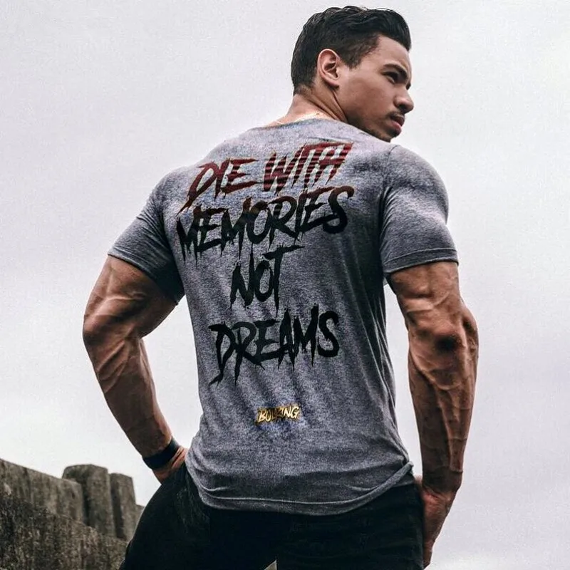 

2022 Summer Brand Men Short Sleeve Cotton t-shirt Summer Fashion Gyms Bodybuilding T shirt Male Slim Tees Tops Movement Clothing
