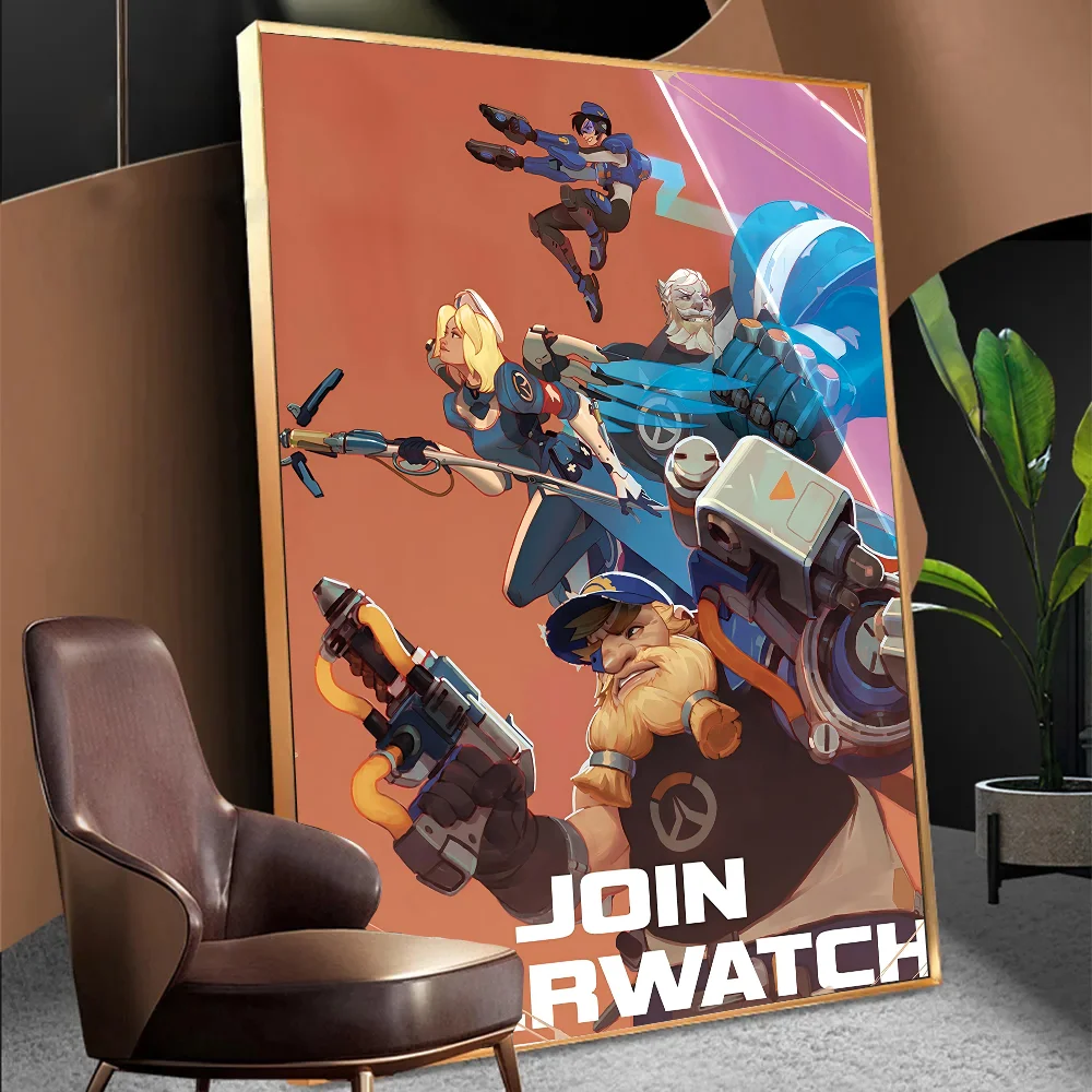 O-Overwatch Game Классические винтажные постеры Белая бумага Печатает Плакаты