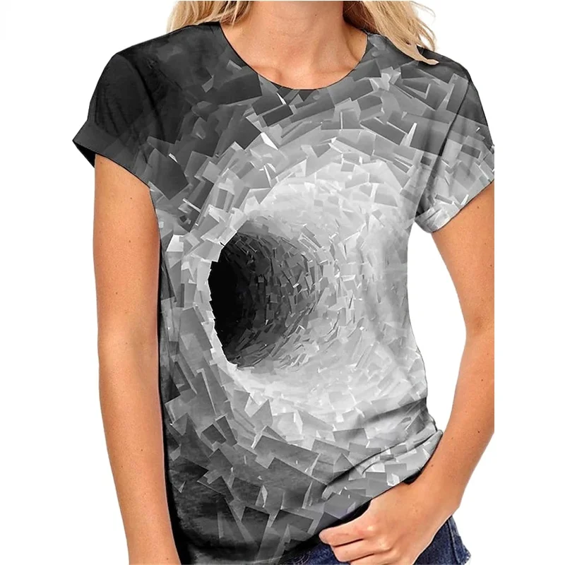 

T-shirt Short Sleeve Women's Round Neck, Casual, Fashion, 3D Printing