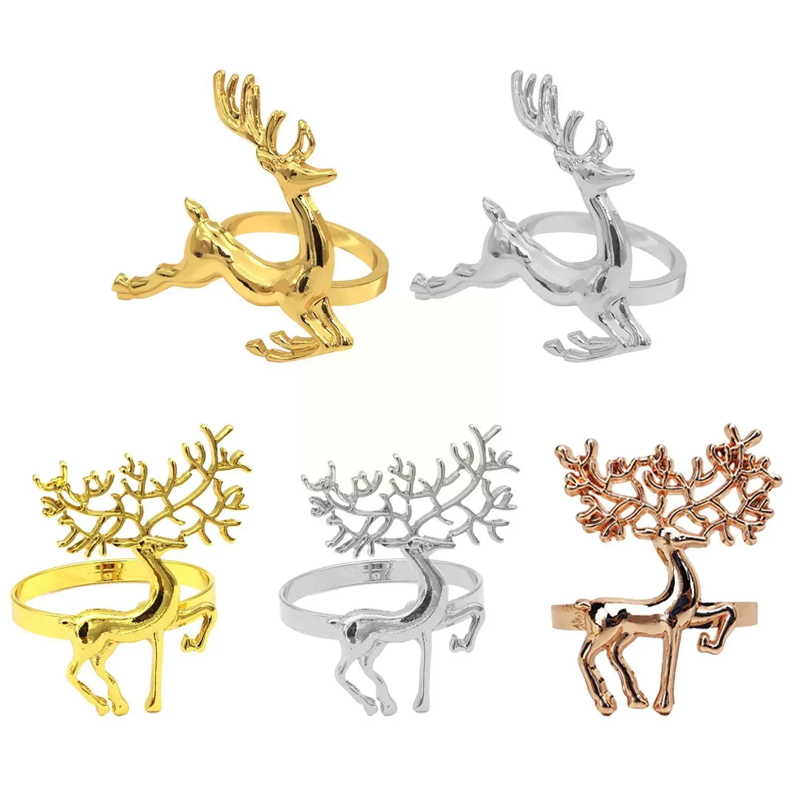 

1pcs Christmas Napkin Holder Alloy High-quality Cute Durable Delicate Deer Napkin for Bar Restaurant Christmas Party Dinner O7N6