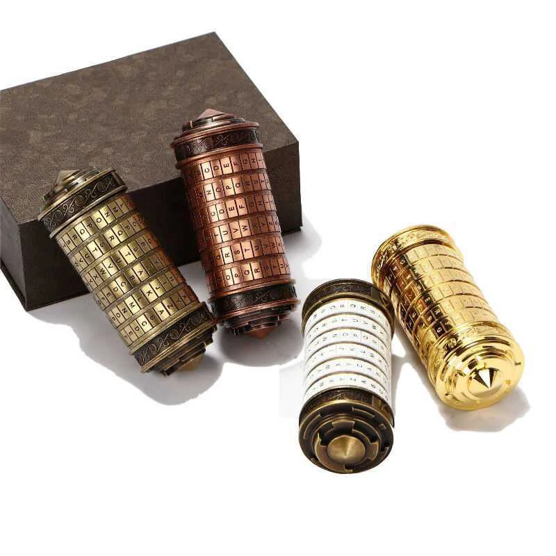 

Da Vinci Code Metal Cryptex Locks Free With LOTR Rings Wedding Valentine's Day Gift Letter Password Escape Chamber Props Cosplay