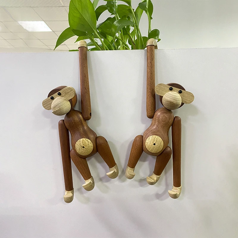 

Creative Wooden Monkey Figurines Wooden Crafts Interior Nordic Statues and Sculptures Ornament Home Decor Statue Home Decoration
