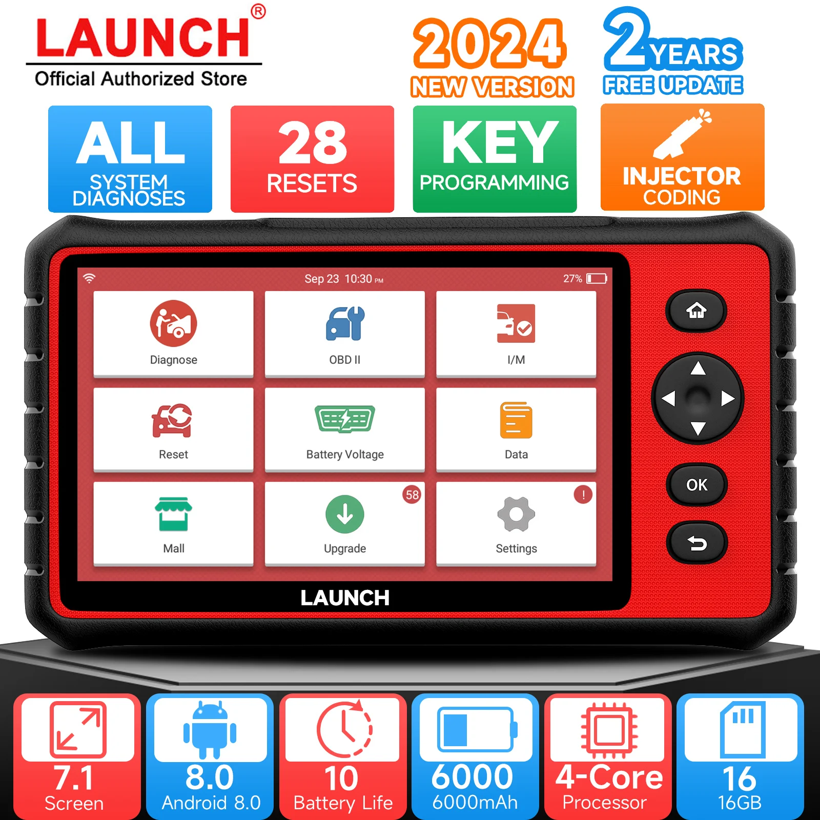 Launch X431 Crp909c Obd2 Сканер Профессиональный Диагностический Инструмент С Immo Abs A/f Epb Tpms