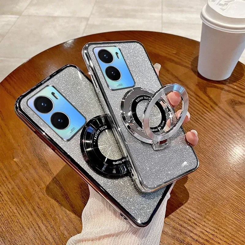 Для Vivo Y35 4G корпус гальванический мягкий блестящий чехол из ТПУ для задней панели