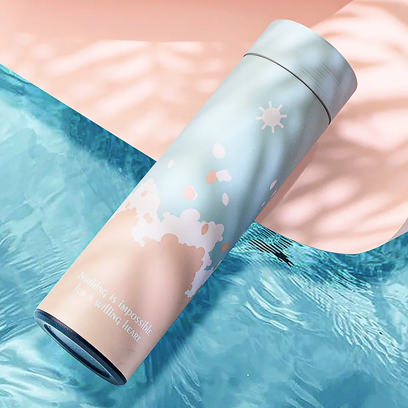 

500Ml Thermo Cup Stainless Steel Thermos Travel Portable Straight Vacuum Coffee Milk Tea Water Bottle Mug Gift For Students