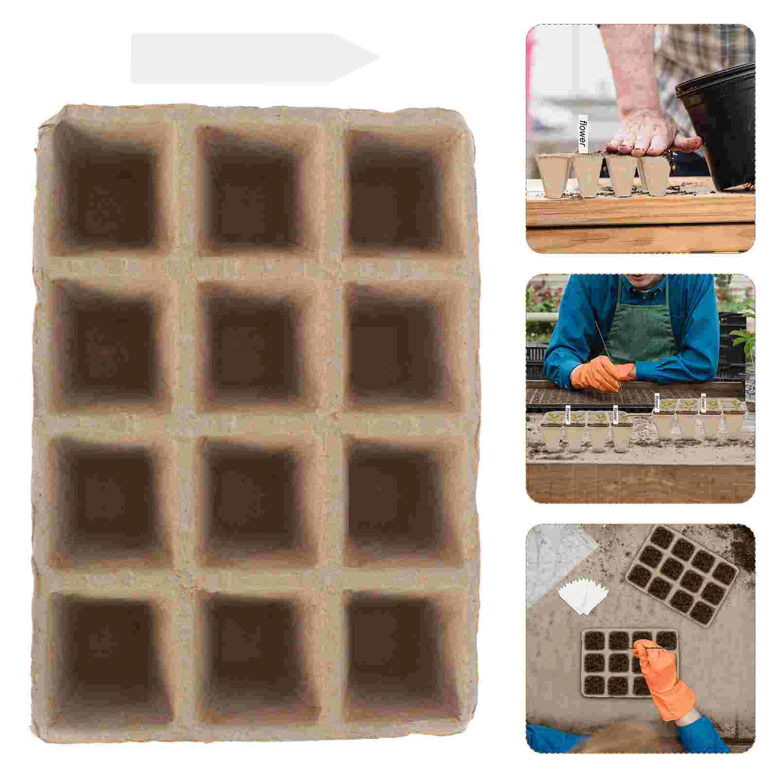 

1 Set Germination Nursery Pots 12-Cells Paper Degradable Nursery Cups Germination Cups Plant Starter Cups for Garden Balcony