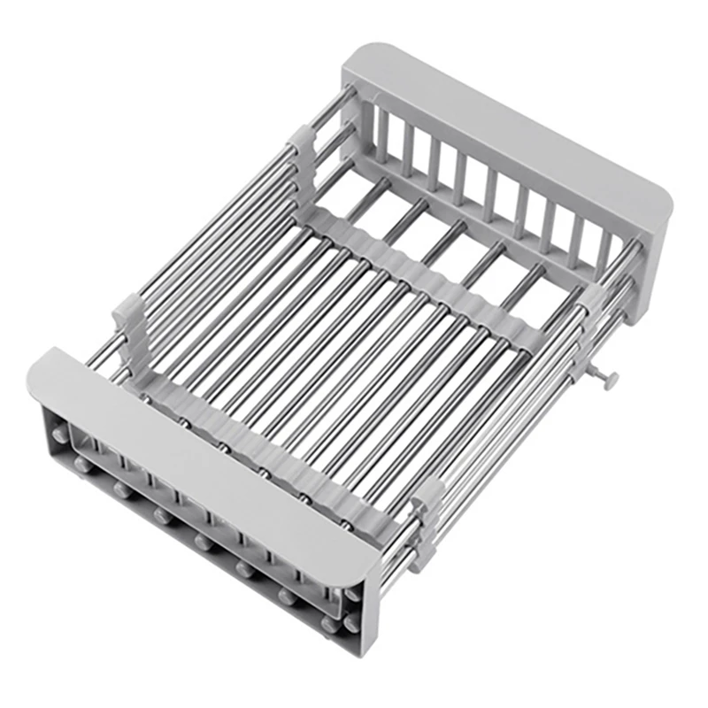 

Телескопическая стойка для раковины из нержавеющей стали, сушилка для посуды, сушилка для посуды, сушилка для фруктов, кухонный гаджет, стой...