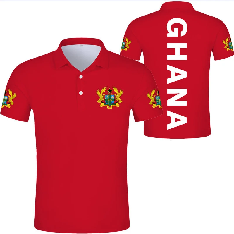 Футболка-поло мужская с принтом флага Ганы
