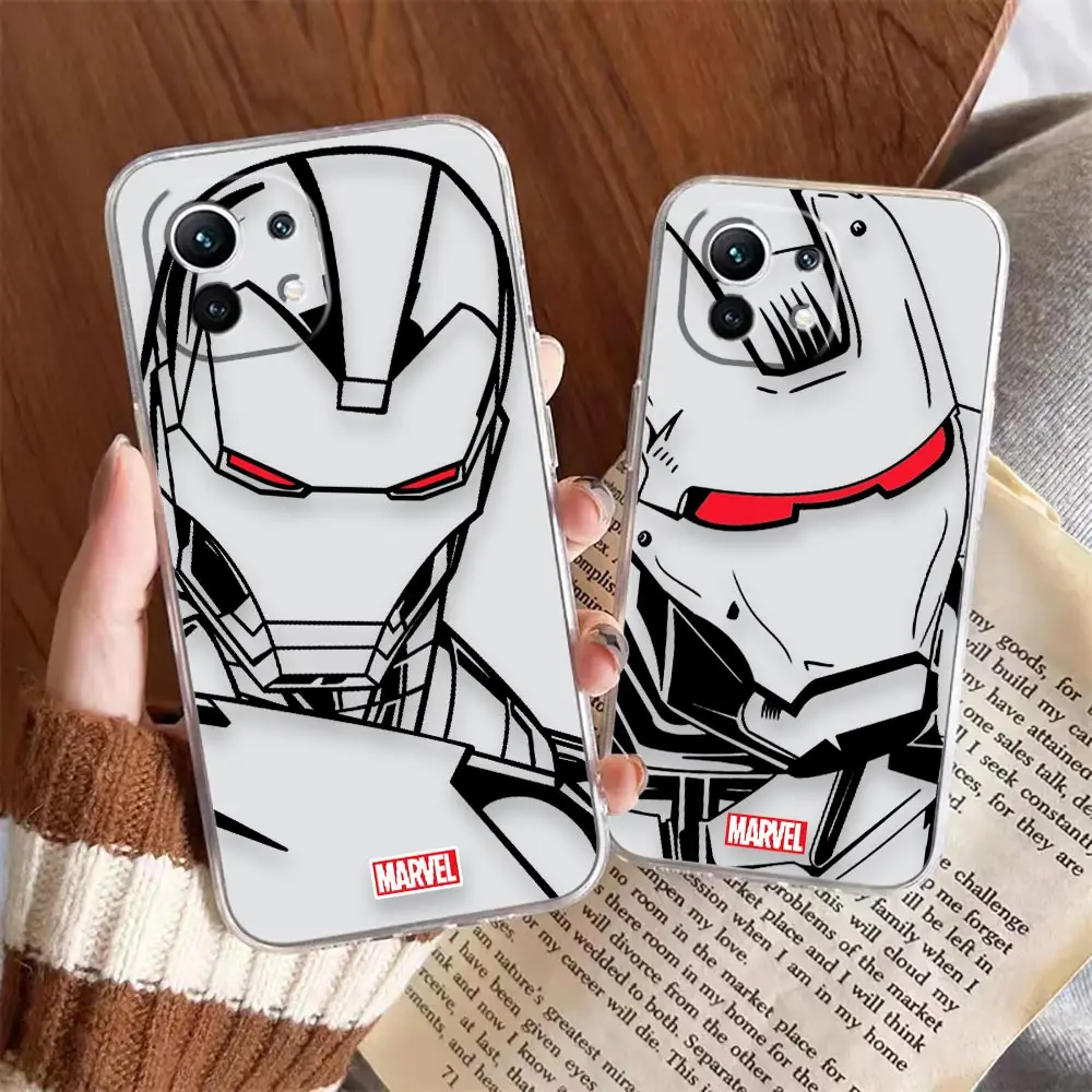 

Transparent Clear Phone Case For Xiaomi 13 12 12X 11 11T 10 10S 9SE 9 8 6X 6 Case Funda Coque Shell Cover Marvel Lron Man Comics