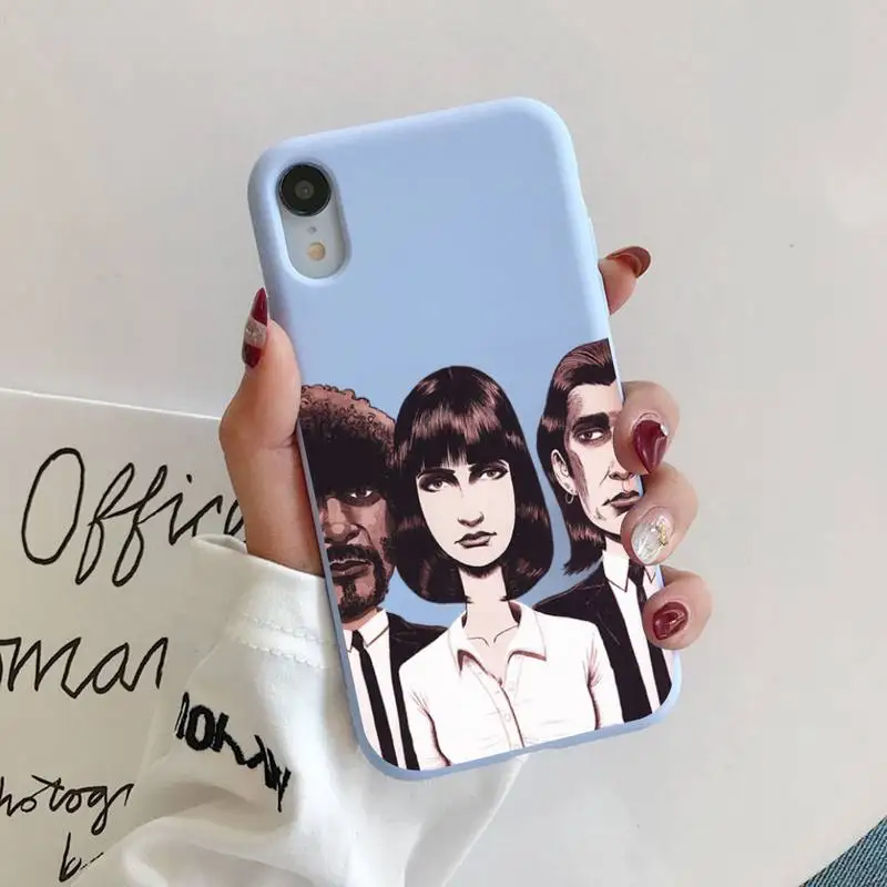 

PULP FICTION MOVIE POSTER Phone Case for iPhone 11 12 13 Mini Pro Xs Max 8 7 6 6S Plus X XR Solid Candy Color Case