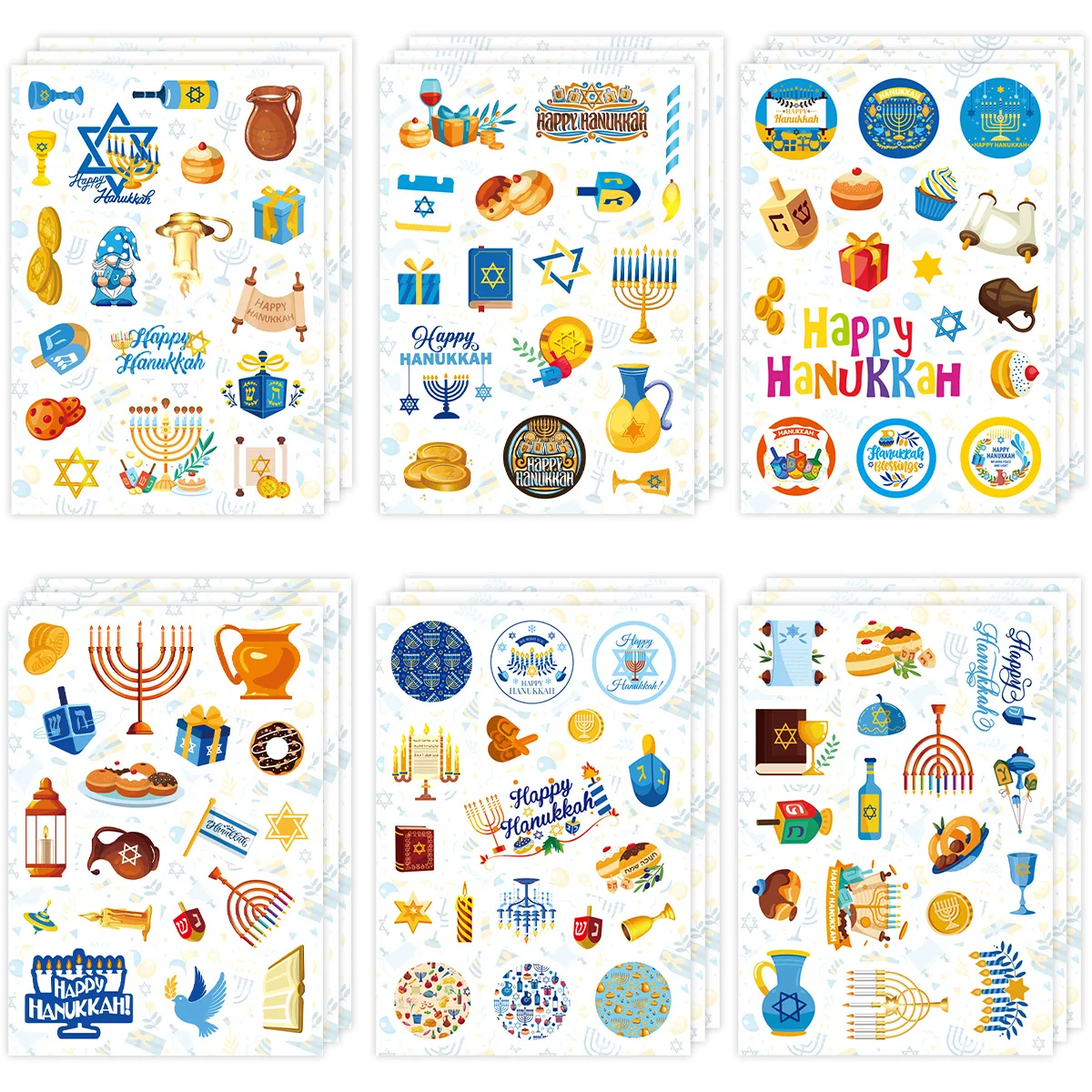 

Набор наклеек на свечи Ханука 6 шт