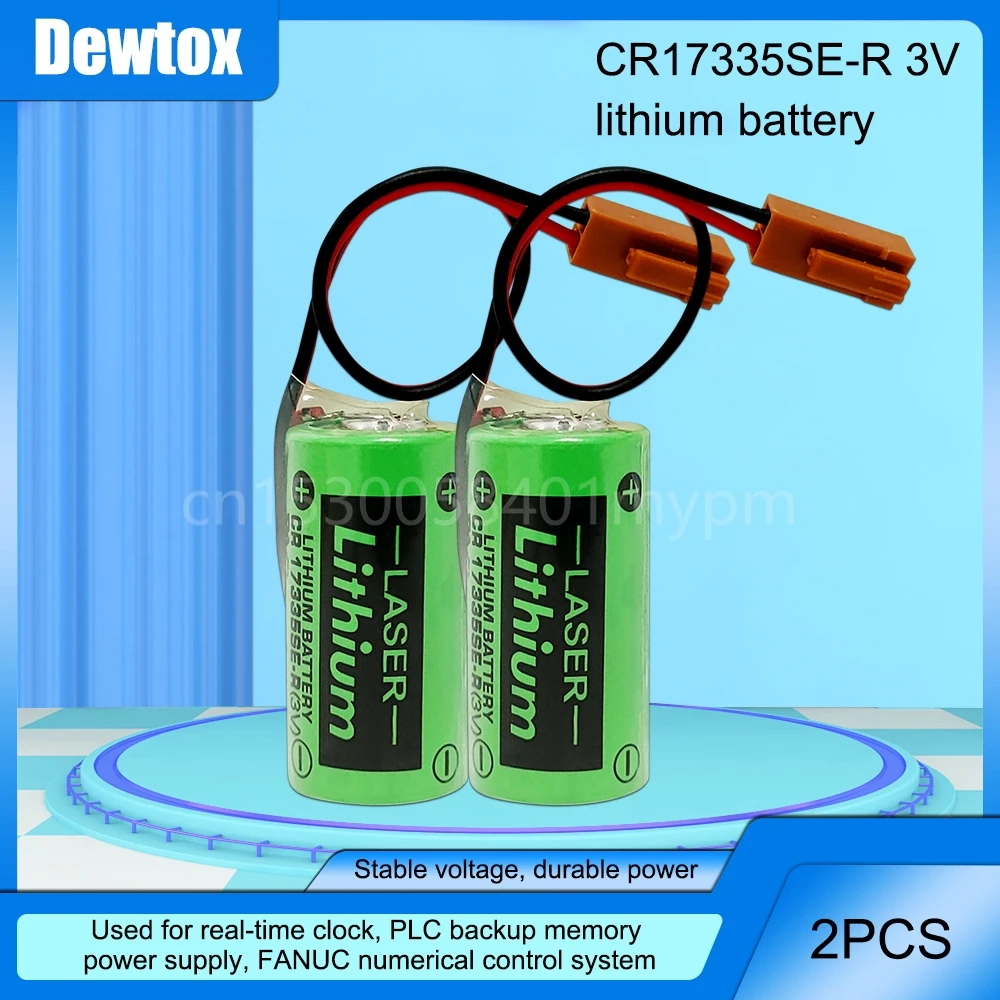 

2PCS New CR17335SE-R(3V) CR17335SE-R CR17335 CR2/3A 3V PLC Lithium Battery with plugs / connectors