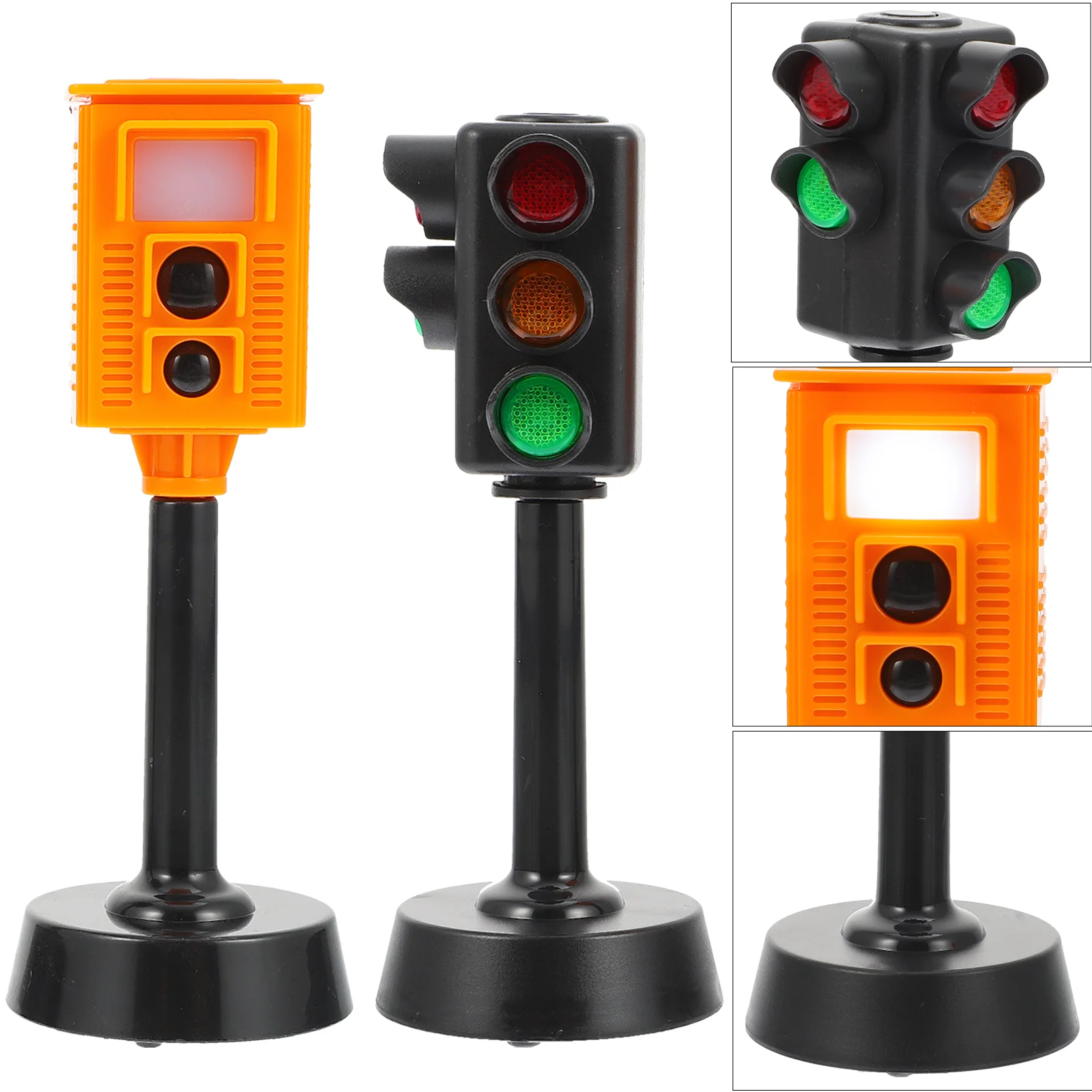 

Traffic Light Lamp Street Miniature Model Lights Signs Crosswalk Toy Playset Education Play Safety Early Kids Mini Set Wooden