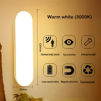 led wireless night light motion sensor bedroom light usb powered rechargeable cold warm white human body for kitchen cabinet