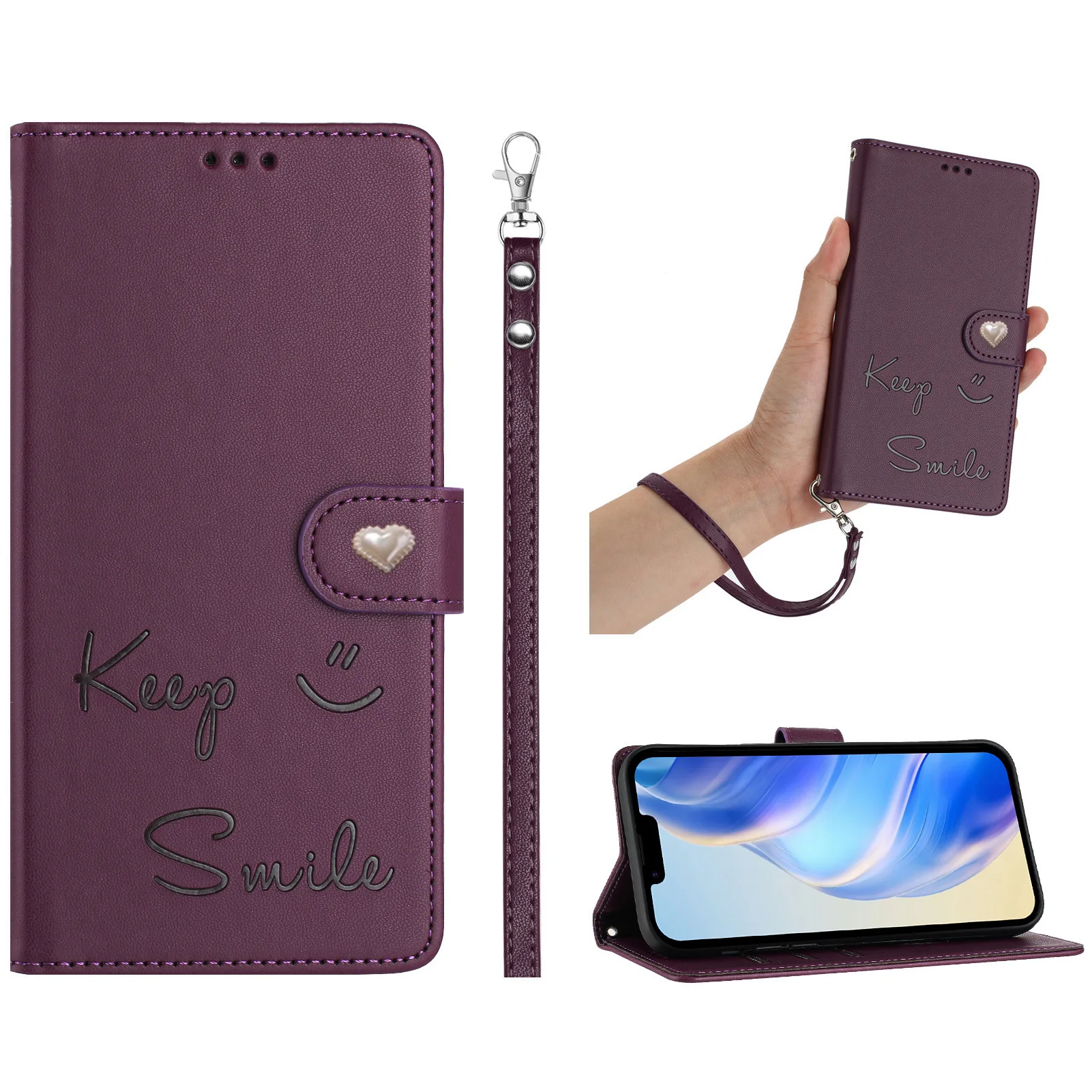 Фото Чехол-книжка Keep Smile из гладкой кожи с ремешком и отделением для 3 карт для Nubia Red Magic 11 Pro 10 Air 10 Pro Plus №2