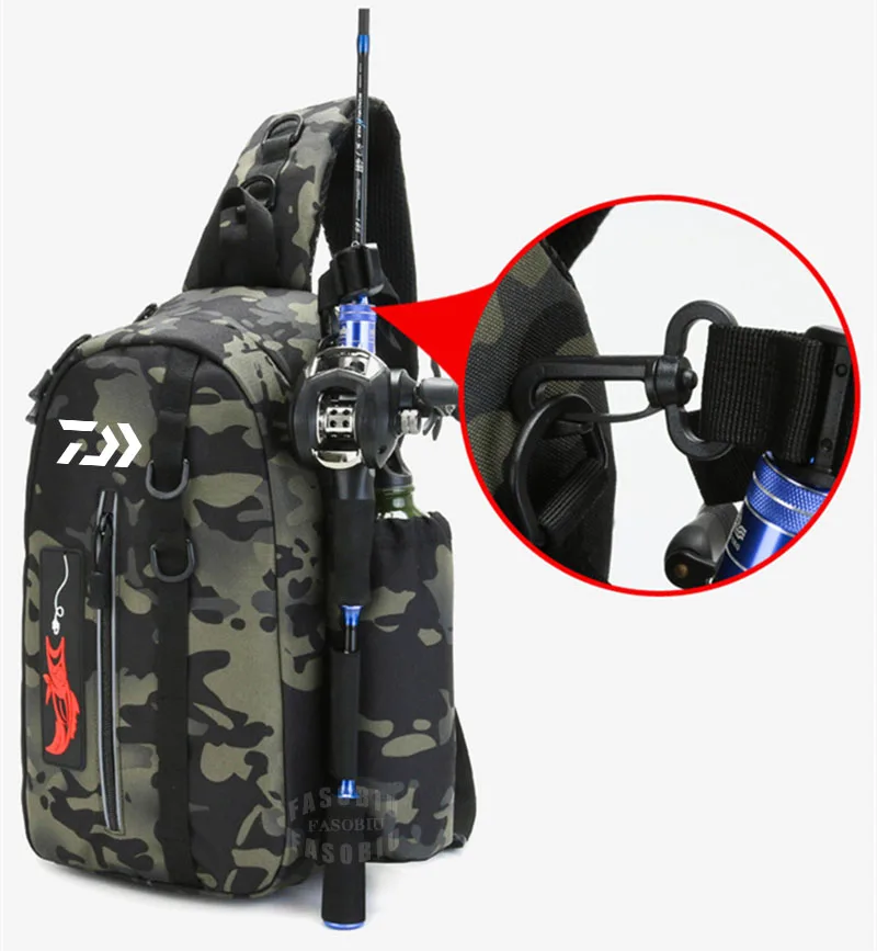 

Daiwa Outdoor Multifunctional Fishing Tackle Bag Single Shoulder Crossbody Bag Waist Pack Men Multi-purpose Climbing Fishing Bag