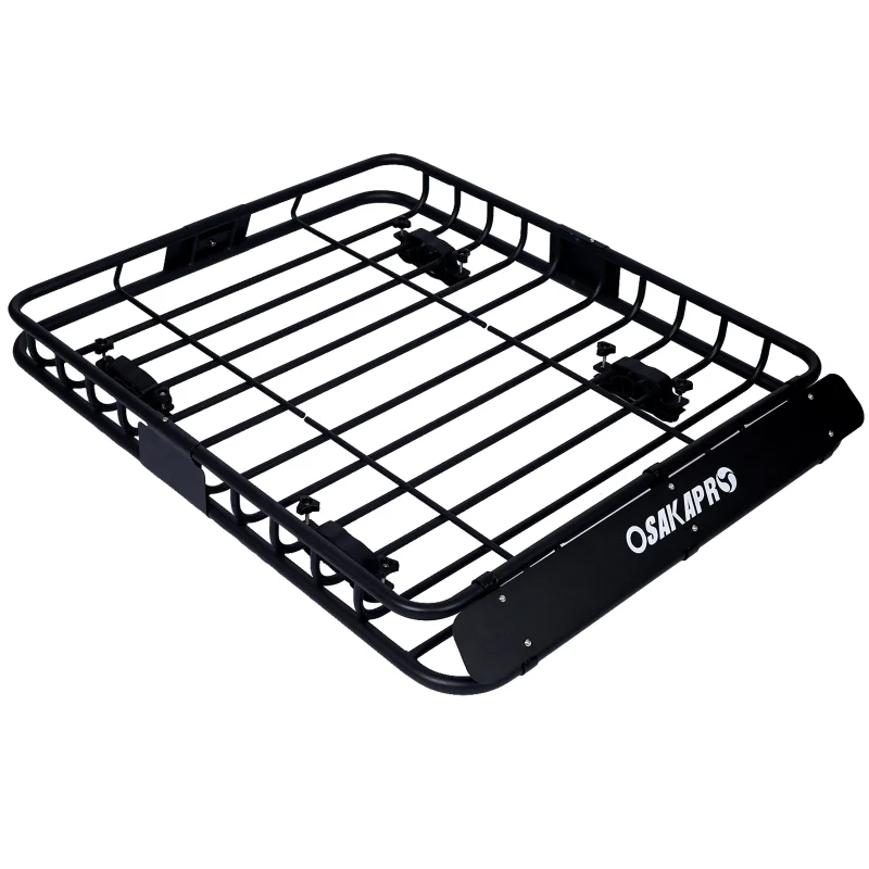 

[Flash Deal]Rooftop Cargo Carrier Basket Motoring Roof Rack Top Mount Roof Rack 42" Black Steel Reduce Wind Resistance and Noise