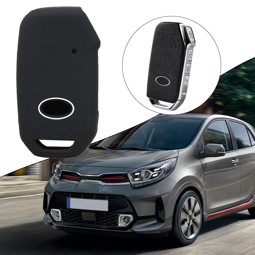 Silicone Fob Remote Key Case Cover Shell For Kia EV6 2022+ For Sportage 2020+ Black Car Accessories New images - 6