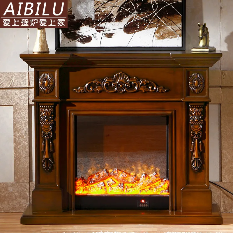Европейский камин 1 м/1 2 м цвета слоновой кости каминный шкаф из цельного дерева