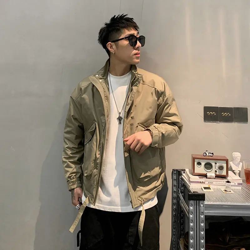 

2022 Winter Men Jacket Solid Color Parka Coat Fashion Cotton Thermal Thick Parkas Male Casual Outwear Windbreaker Clothing W45