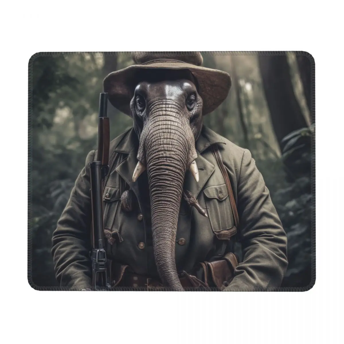 

Горизонтальный Вертикальный резиновый коврик для мыши со слоном, животным для охоты, нескользящий, в эстетике, оригинальные коврики для мыши