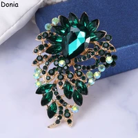 donia jewelry explosive high end aristocratic large water drop glass inlaid alloy brooch crystal bridal corsage