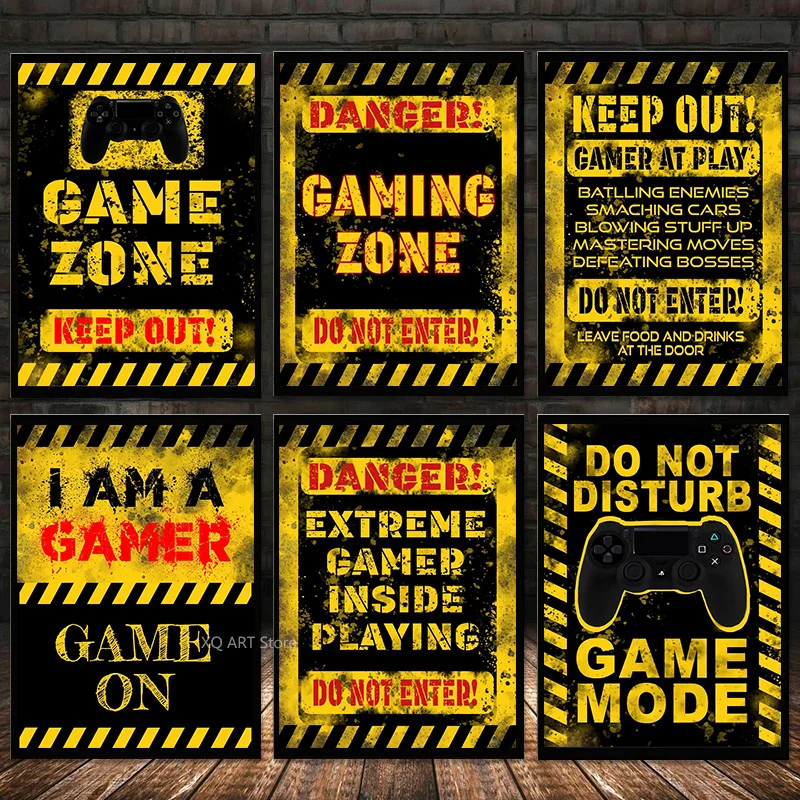 

Modern Eat Sleep Game Repeat Gaming Decoration Gamer Picture Character Poster Canvas Painting Kids Room Prints for Home Decor