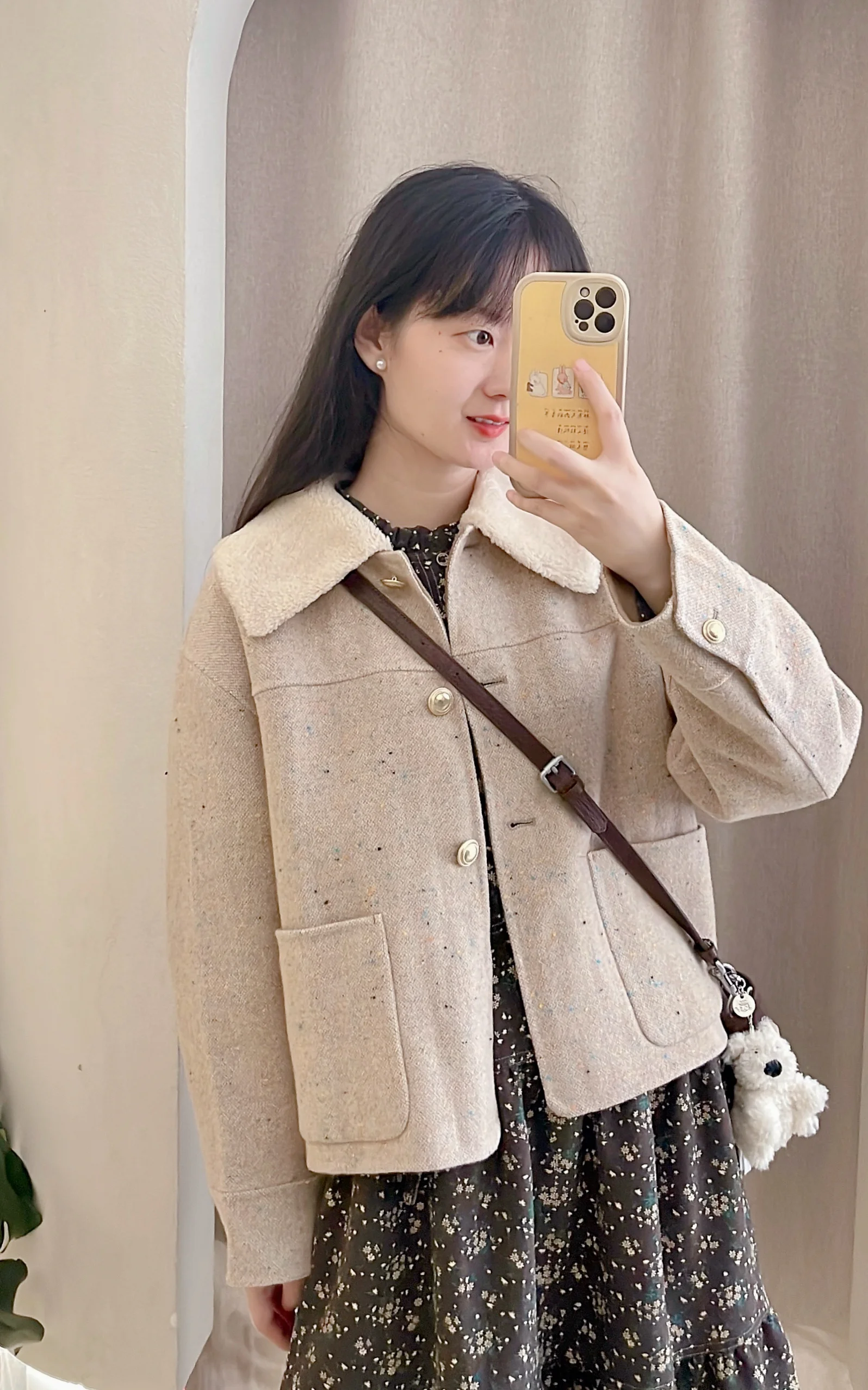 ЮМ в наличии Non-F Товары! Остров Южной Кореи домашняя шерстяная куртка с