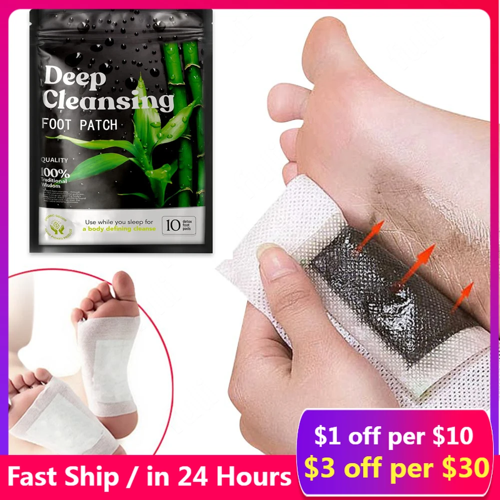 

100pcs Deep Cleansing Foot Pads Detox Foot Patches Natural Detoxification Body Toxins Feet Slimming Improve Sleep Dropshipping