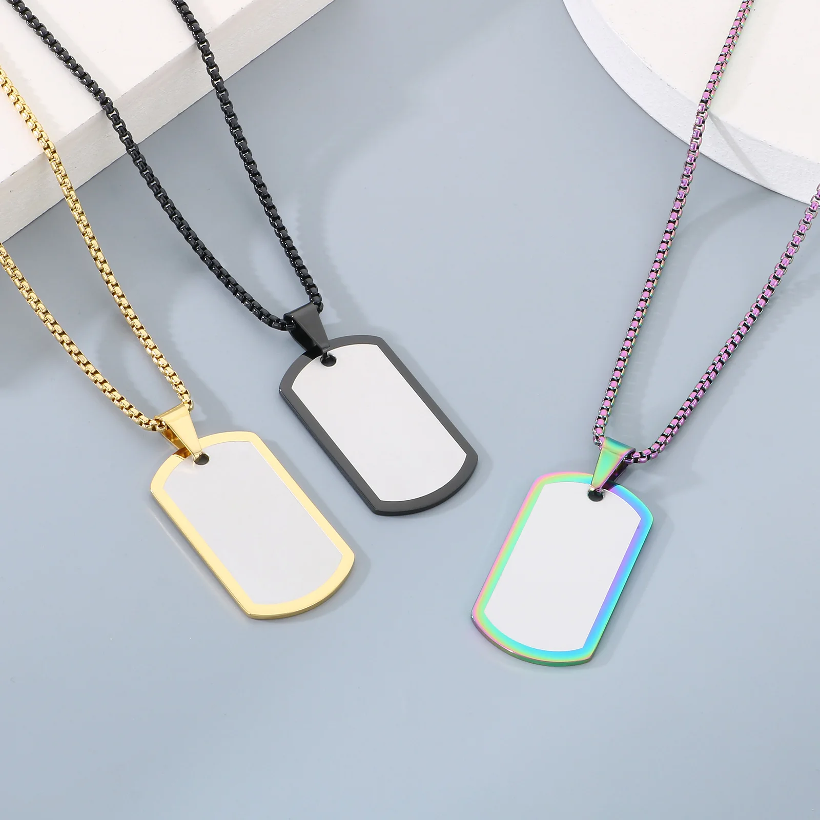 Ювелирные изделия из нержавеющей стали мужское ожерелье с выгравированным