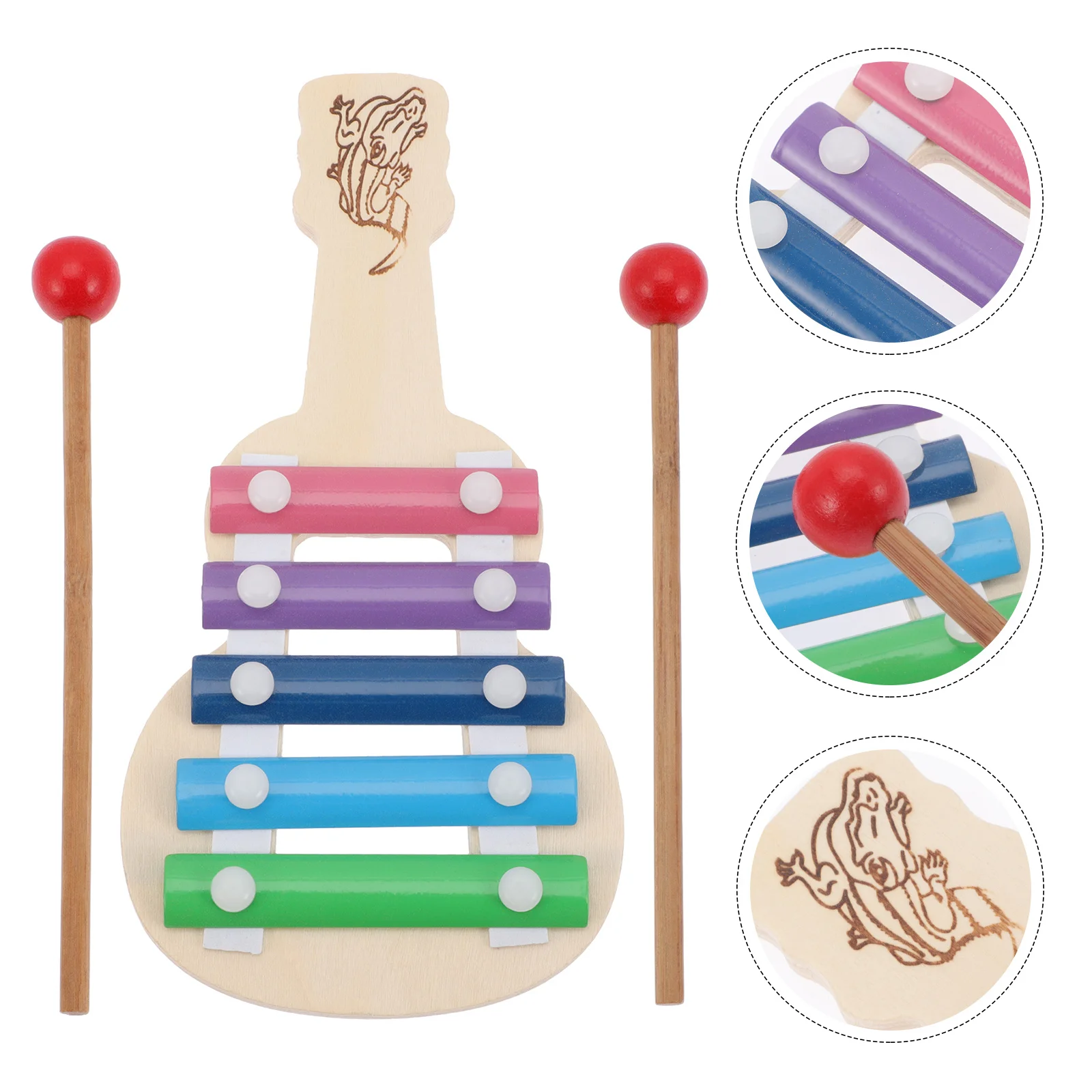 

1Set Percussion Unique Percussion Wooden Piano for Kids Random Pattern