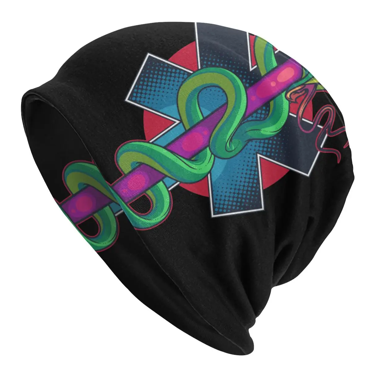 

Star Of Life Skullies EMT Emergency Medical Technician Paramedic Knit Hat Soft Printed Pullover Cap for Unisex Knitted Beanies