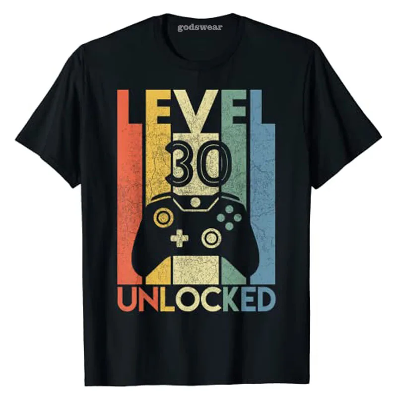 Разблокированная рубашка уровня 30 забавный видеогеймер подарок на 30-й день