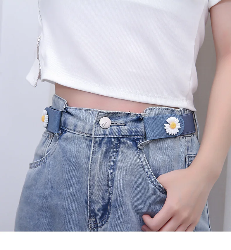 

GOOWAIL Fashion Belt For Women Without Buckle Waist Jeans Pants No Buckle Stretch Elastic Waist Belt For Men Kids Invisible Belt