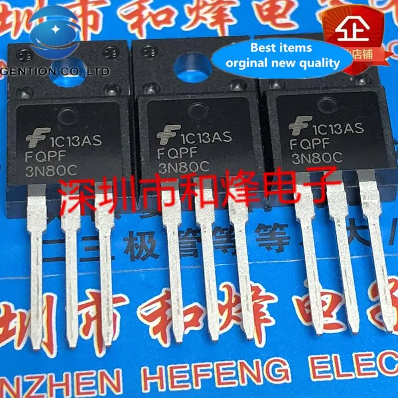 

10 шт. 100% оригинальный новый FQPF3N80C новый оригинальный TO-220F 800V 3A