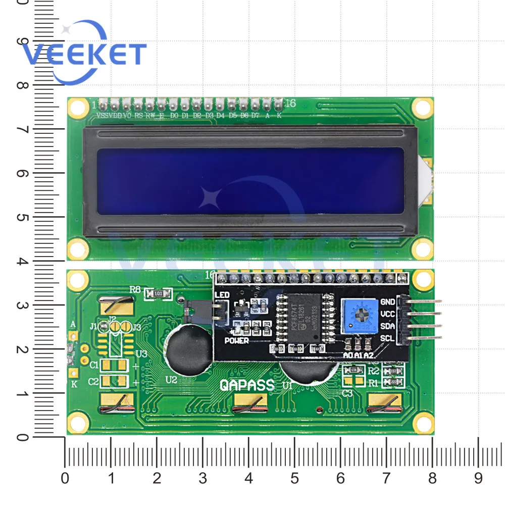 LCD1602 1602 LCD Module IIC I2C TWI SPI Serial Interface 5V Blue/ Yellow Screen 16X2 Character Display for Arduino |