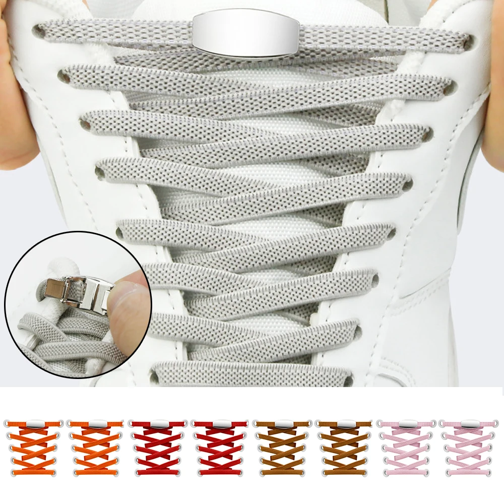 

1 Pair Shoes Laces Lazy Shoelaces Double Buckle Shoes Rope Automatic Buckle Shoelaces Shoe Accessories 2023 New High Quailty