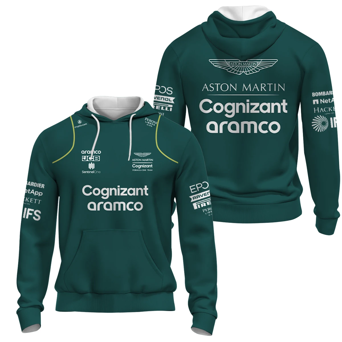 2023 Hot Selling F1 Formula One Aston Martin Team Green Zip Pullover Men's / Women's Racing Extreme Sports Competition Clothing