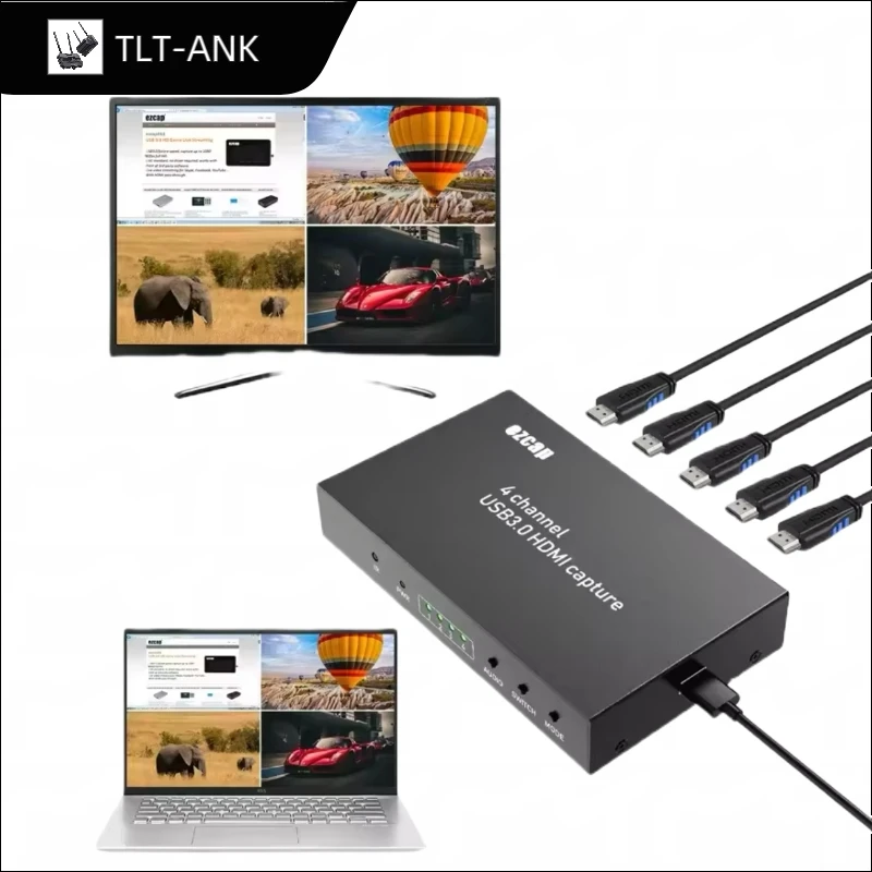 Фото Ezcap264 4x1 HDMI Multi-Viewer 4-канальный переключатель HD 1080P 60fps USB 3.0 Карта видеозахвата Коробка для записи игр ПК Прямая трансляция №1