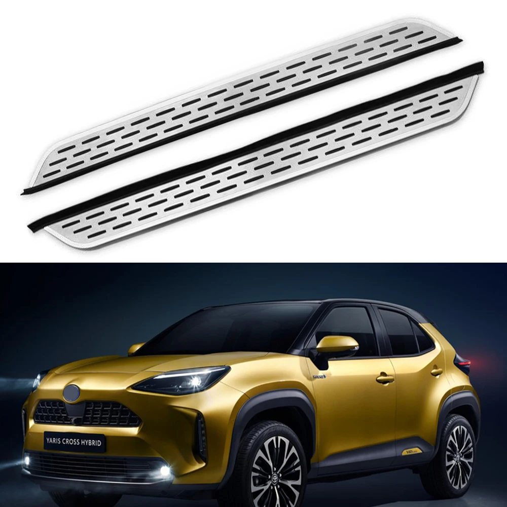 

2Pcs Fixed Running Board Side Step Pedals Nerf Bar Fits for Yaris Cross 2020-2023