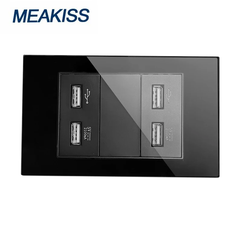 

Розетка Meakiss из закаленного стекла с 4usb-портами, 5 В, 2,1 А
