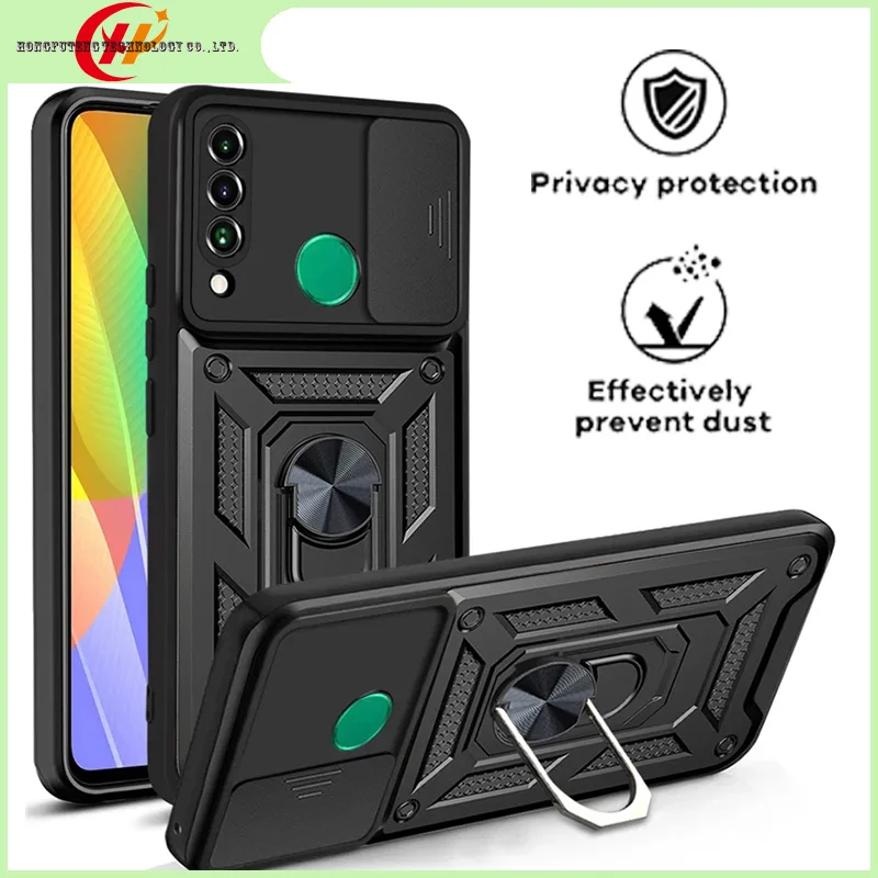 

Slide Camera Lens Protect Phone Case For Huawei Y6 Y9 Prime 2019 Y6P Y7P Y8P Y6A Y7A Y9A Y8S Y9S Y6S P Smart 2021 Armor Cover